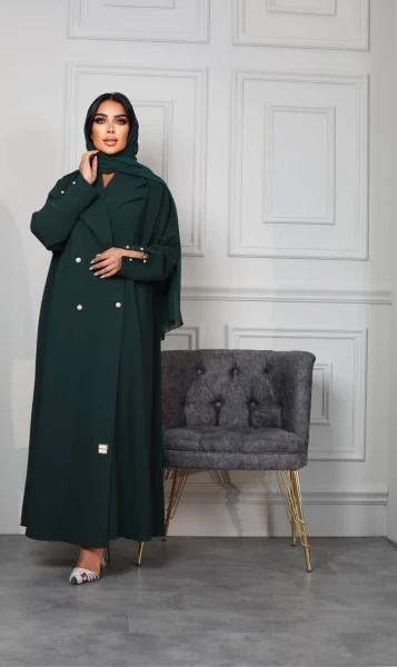 Abaya with Crepe Raw Material IB179 Green